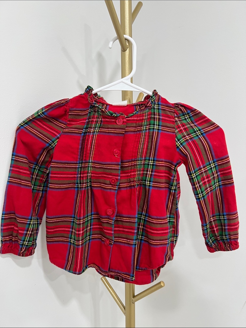 wonder nation Red Plaid Button-Front Blouse